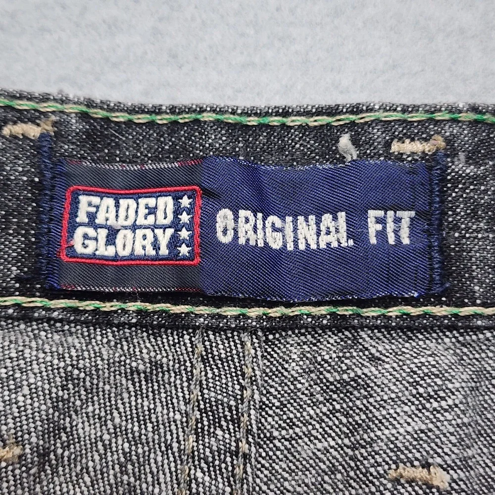 Faded Glory Original Fit Denim Shorts Men's Black Gray Size 46 Casual Jean Short